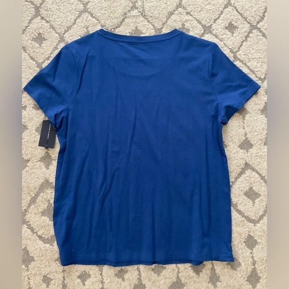 TOMMY HILFIGER WOMEN'S CREW NECK RHINESTONE EMBELLISHED T-SHIRT BLUE - Picture 8 of 8